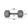 Barbell 30lb Cast Iron Hex Dumbbell, Single