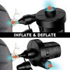 Electric Air Pump; FUNAVO Portable Air Pump With 3 Nozzles; 130 W Quick-fill Electric Pump; HT-196BA; Black