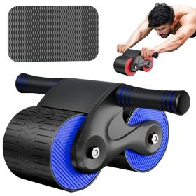 1pc Rebound Abdominal Roller Wheel For Abdominal Exercise Fitness With Knee Mat; Home Fitness Equipment For Abs Workout (Color: Blue)