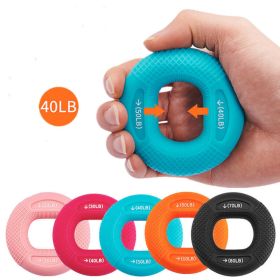 40-80LB Strength Hand Grip Ring; Muscle Power Training Silicone Ring; Fitness Body Building Carpal Expander Training Finger Ring (Color: Rose Red-30-40BL)