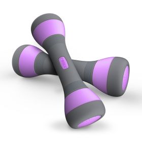 Ladies Cast Iron Coated Adjustable Dumbbells (Color: Purple)