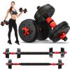 Adjustable Dumbbell Set 33 LBS Barbell Weight Set for Home Gym, 2 in 1 Dumbellsweights Set for Men and Women