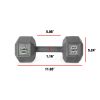 Multi-weight cast iron hexagonal dumbbell, single bar