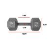 Multi-weight cast iron hexagonal dumbbell, single bar