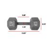 Multi-weight cast iron hexagonal dumbbell, single bar