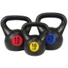 Wide Grip Kettlebell Exercise Fitness Weight Set, 3-Pieces